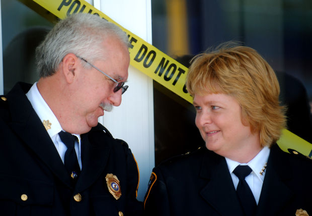 71. In 2014, Butler recommended Dawn Tondini (right) to serve as chief of police; she was Marion’s first female to lead the police department.